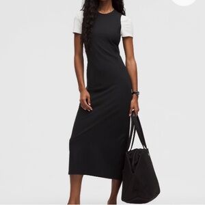 Lululemon Athletica All Aligned Ribbed Midi Dress in Black *Nulu